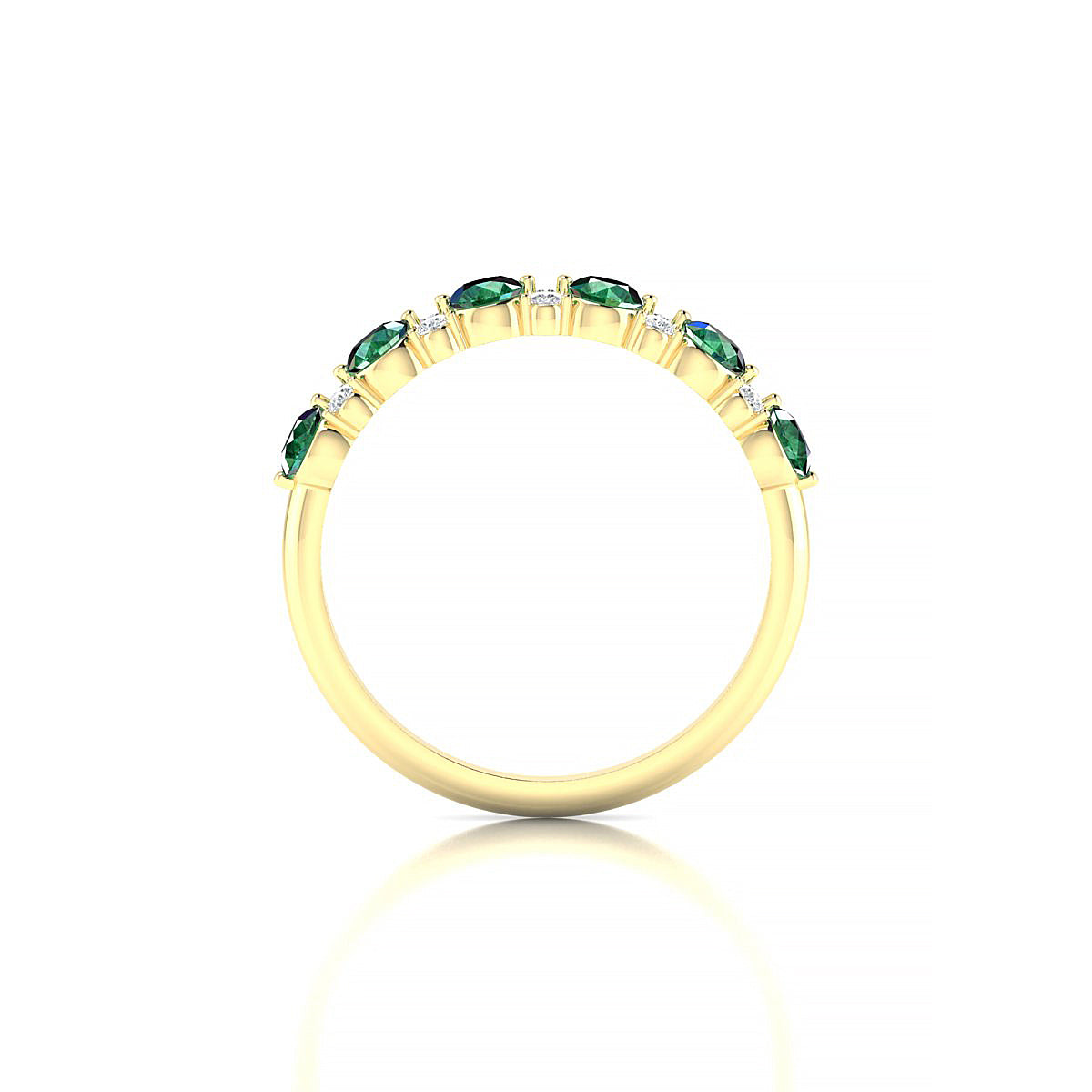 Exception | 18k Yellow Gold 3 mm Round Emerald Ring