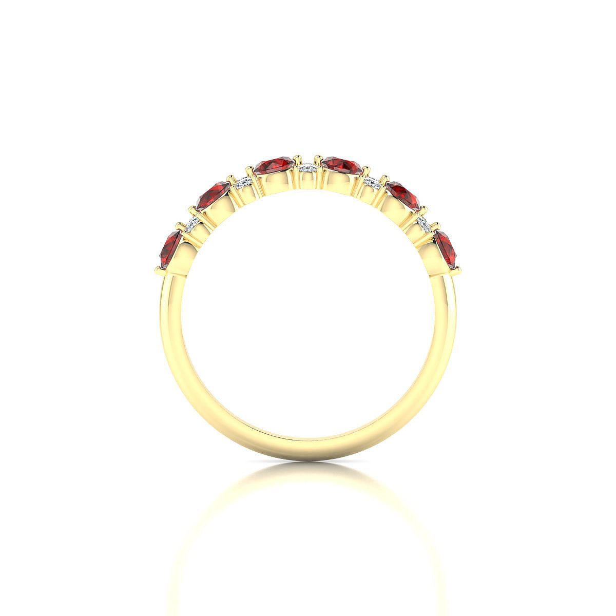 Exception | 18k Yellow Gold 3 mm Round Garnet Ring
