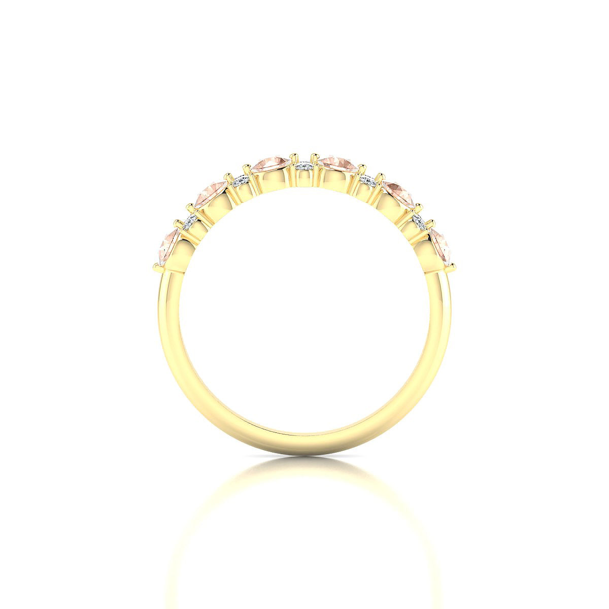 Exception | 18k Yellow Gold 3 mm Round Morganite Ring