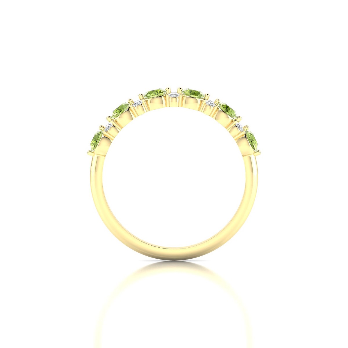 Exception | 18k Yellow Gold 3 mm Round Peridot Ring