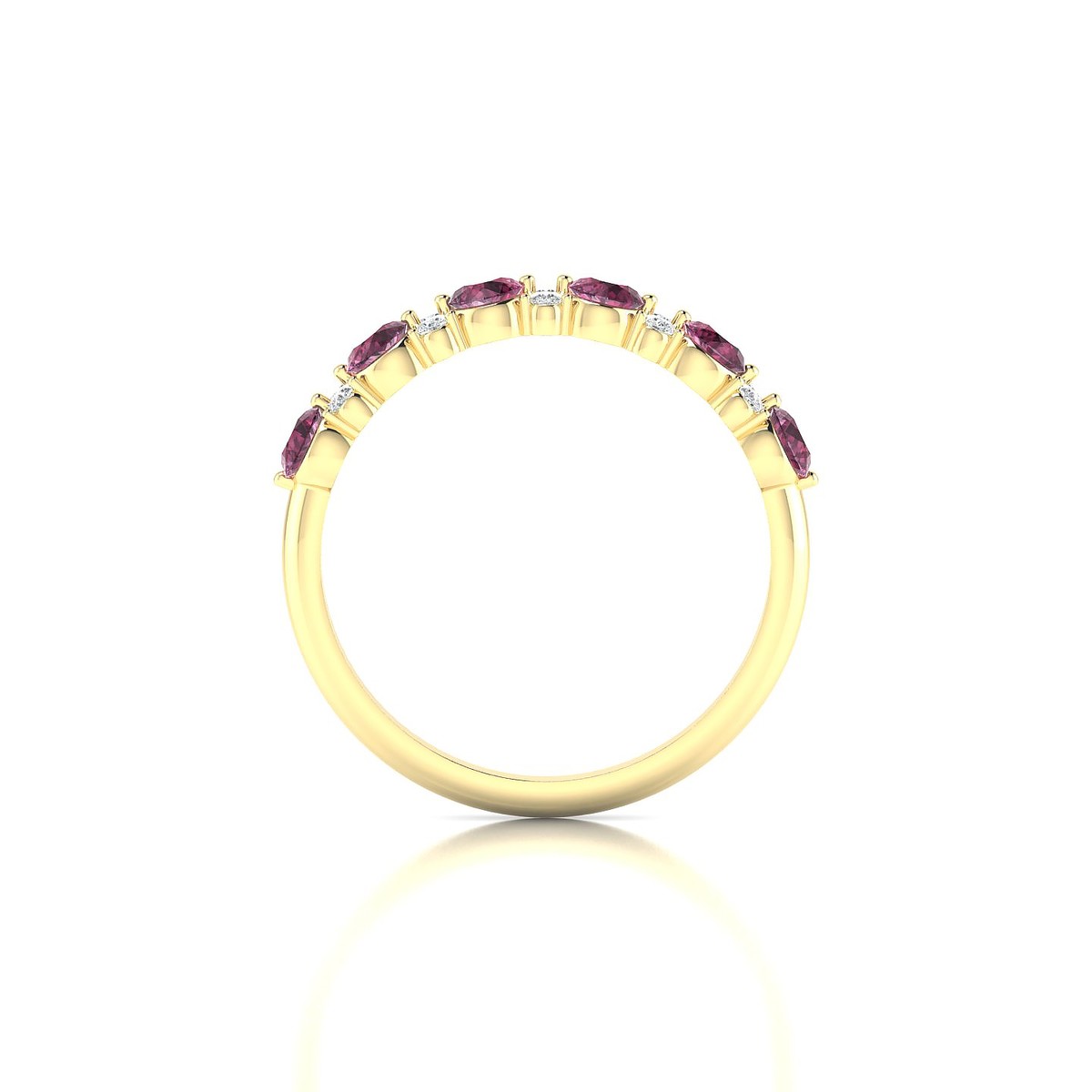 Exception | 18k Yellow Gold 3 mm Round Rhodolite Ring