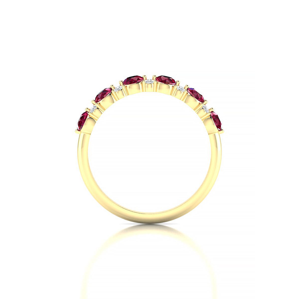 Exception | 18k Yellow Gold 3 mm Round Ruby Ring