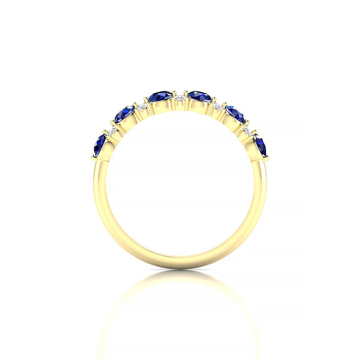 Exception | 18k Yellow Gold 3 mm Round Sapphire Ring