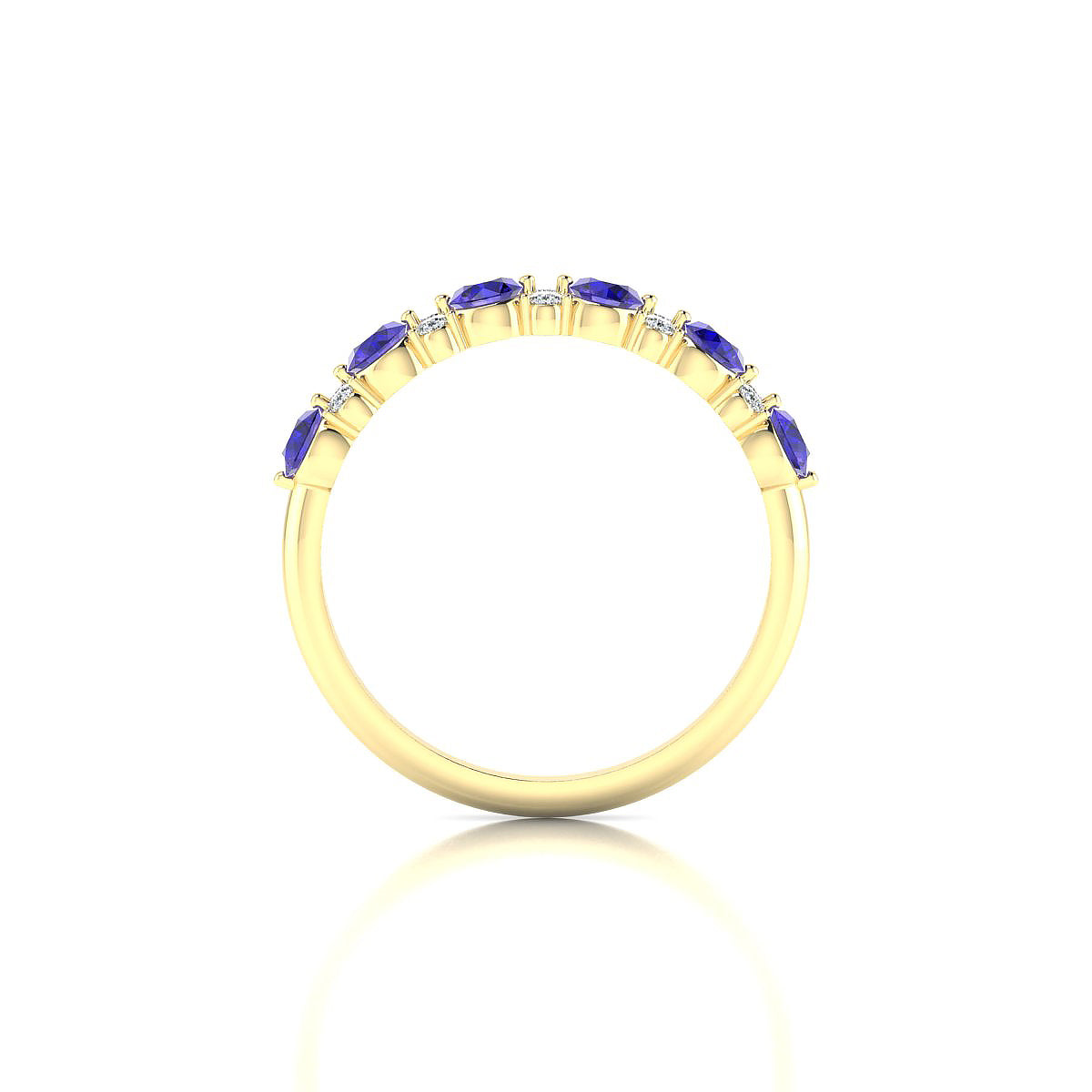 Exception | 18k Yellow Gold 3 mm Round Tanzanite Ring