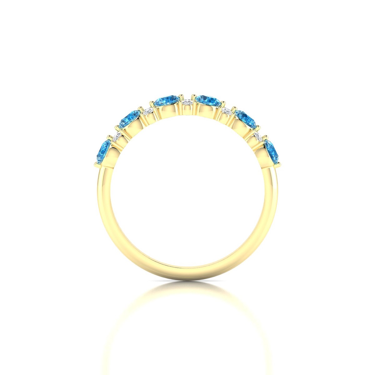 Exception | 18k Yellow Gold 3 mm Round Topaz Ring