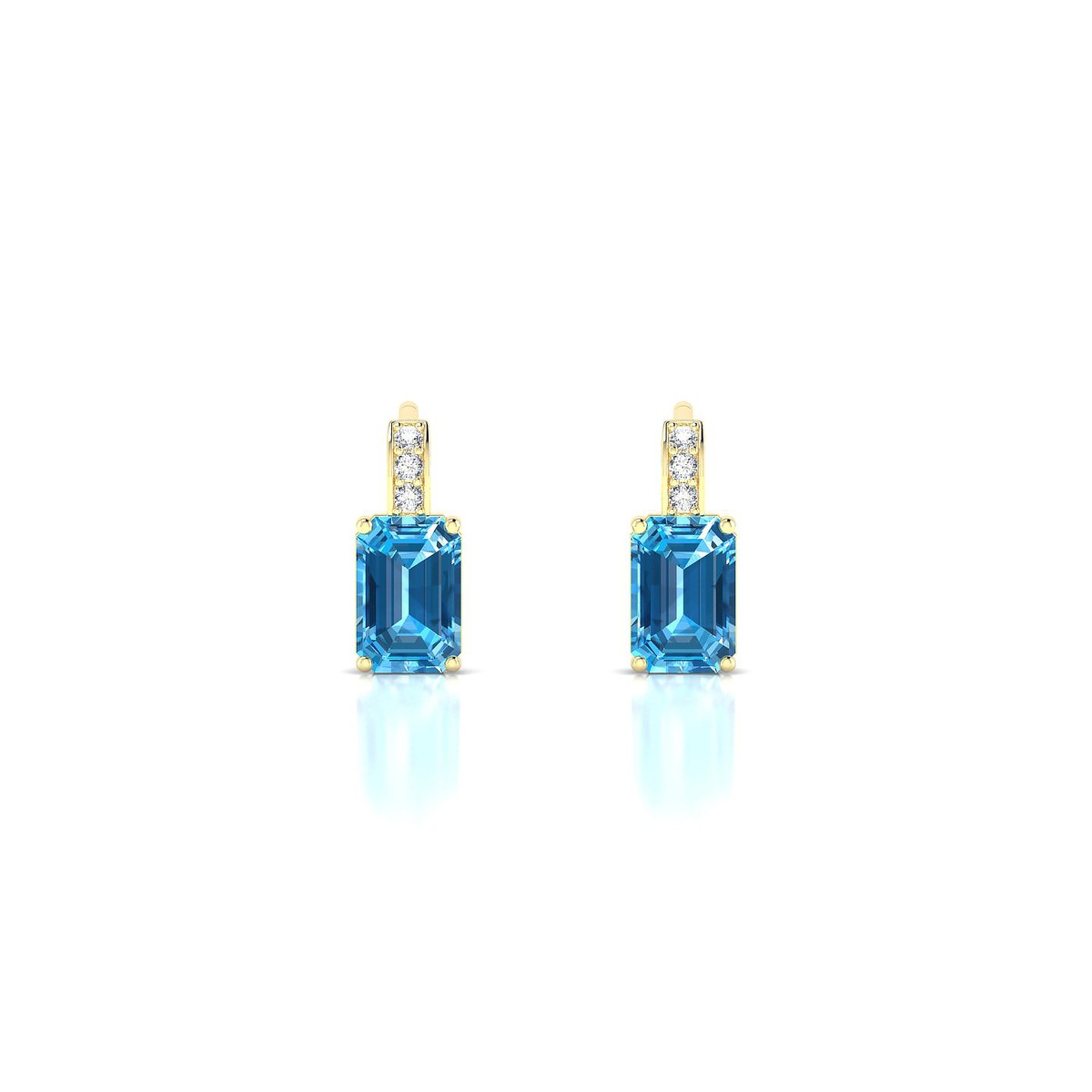 Exquisite | 18k Yellow Gold 6 x 4 mm Emerald Topaz Earrings