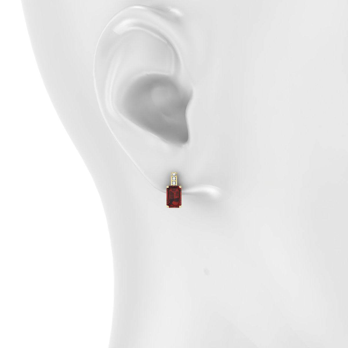 Exquisite | 18k Yellow Gold 6 x 4 mm Emerald Garnet Earrings