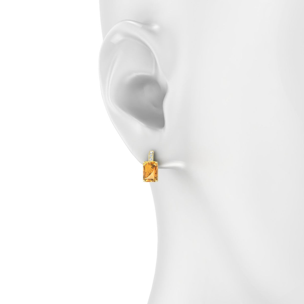 Exquisite | 18k Yellow Gold 7 x 5 mm Emerald Citrine Earrings