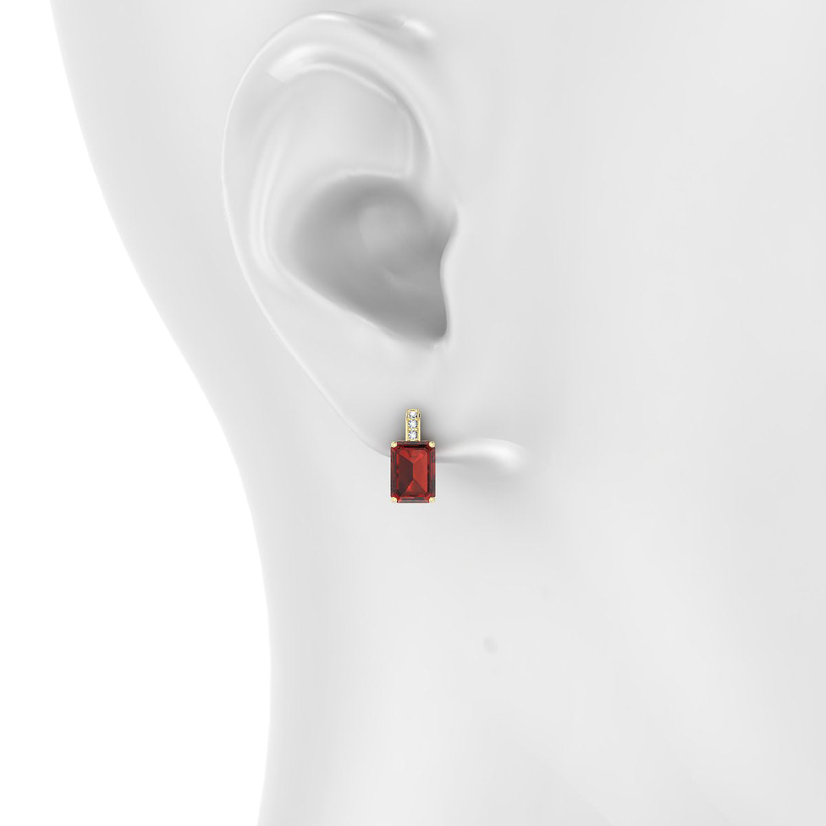 Exquisite | 18k Yellow Gold 7 x 5 mm Emerald Garnet Earrings