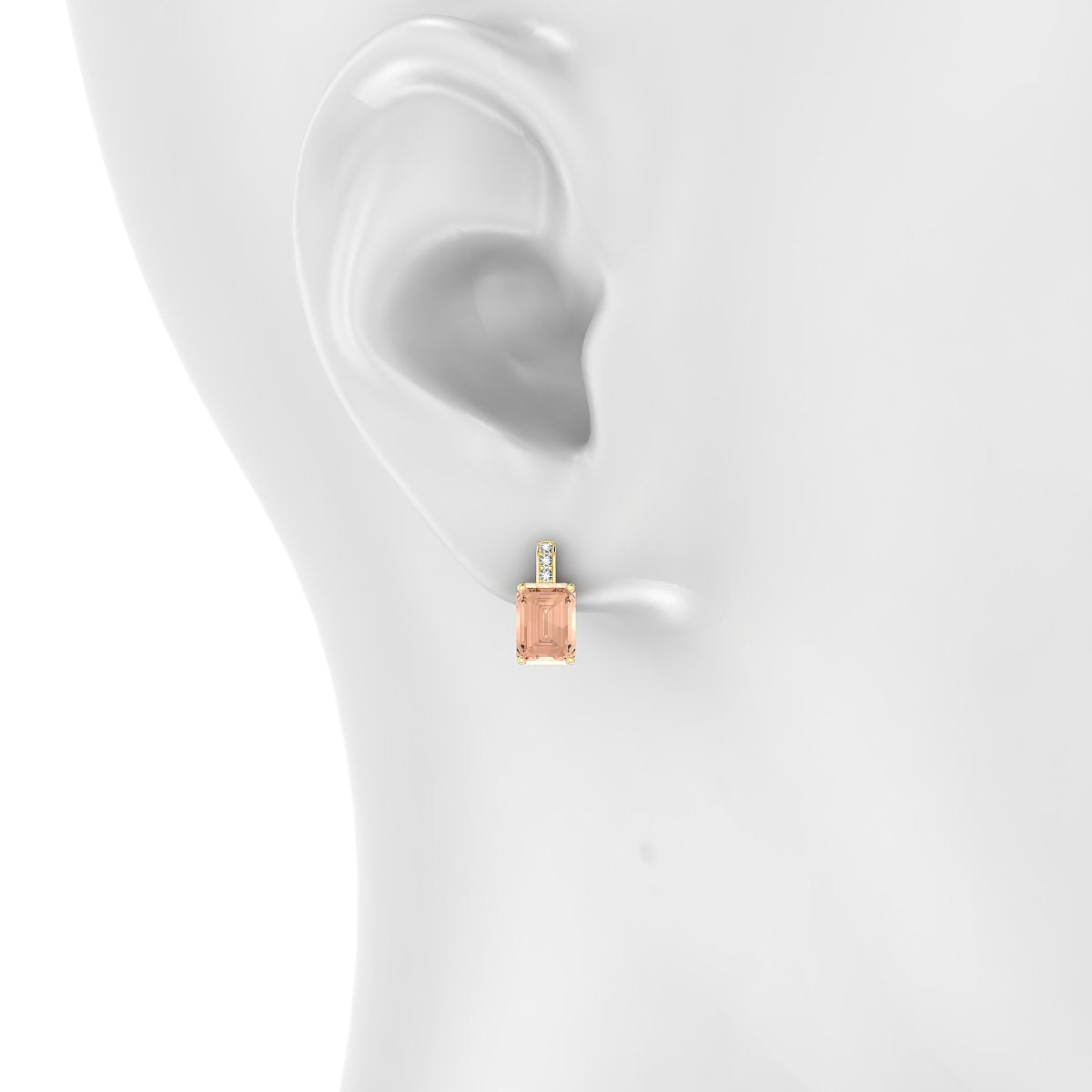 Exquisite | 18k Yellow Gold 7 x 5 mm Emerald Morganite Earrings