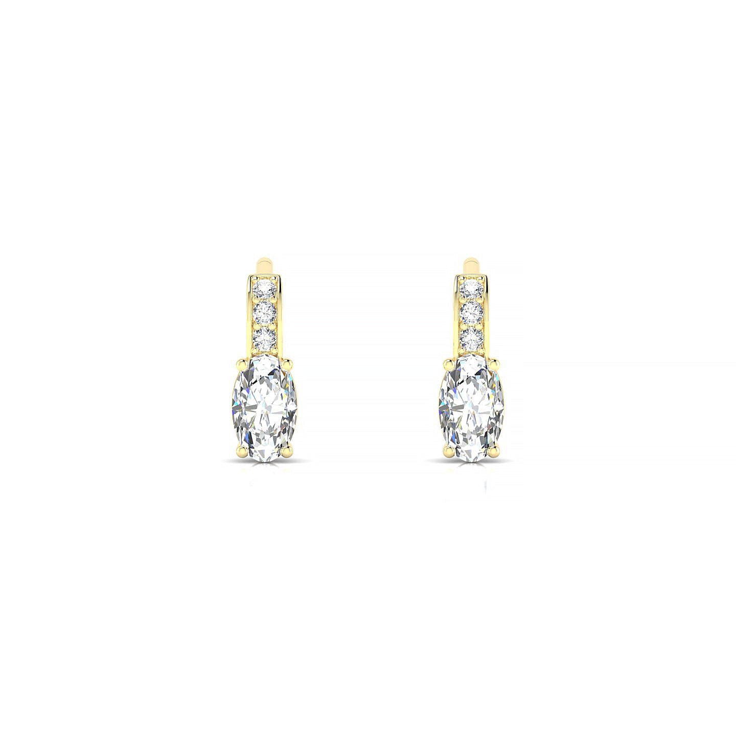 Exquisite | 18k Yellow Gold 5 x 3 mm Oval Diamond Earrings