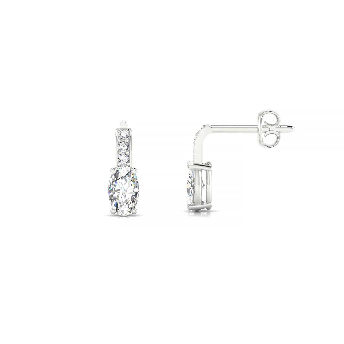 Exquisite | 18k White Gold 5 x 3 mm Oval Diamond Earrings