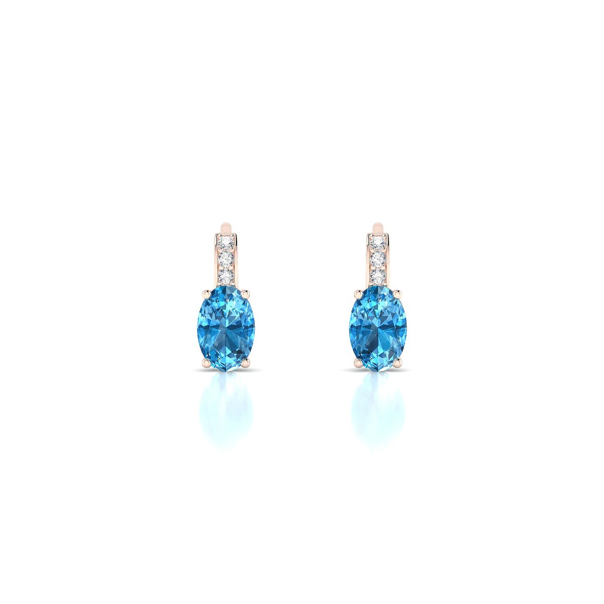 Exquisite | 18k Rose Gold 6 x 4 mm Oval Topaz Earrings