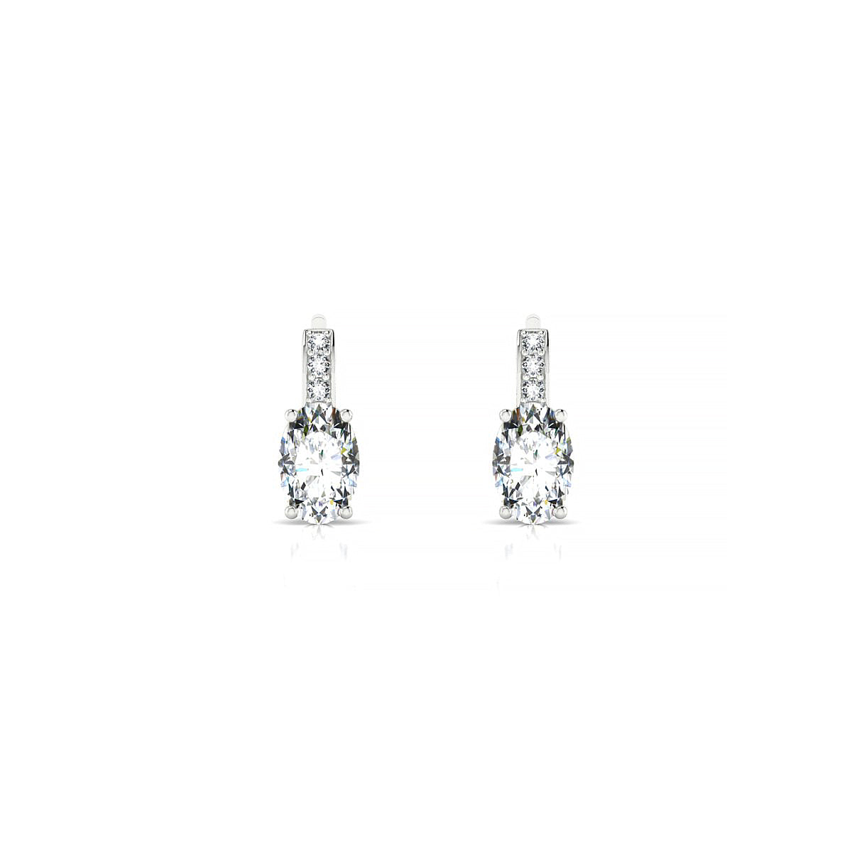 Exquisite | 18k White Gold 6 x 4 mm Oval Diamond Earrings