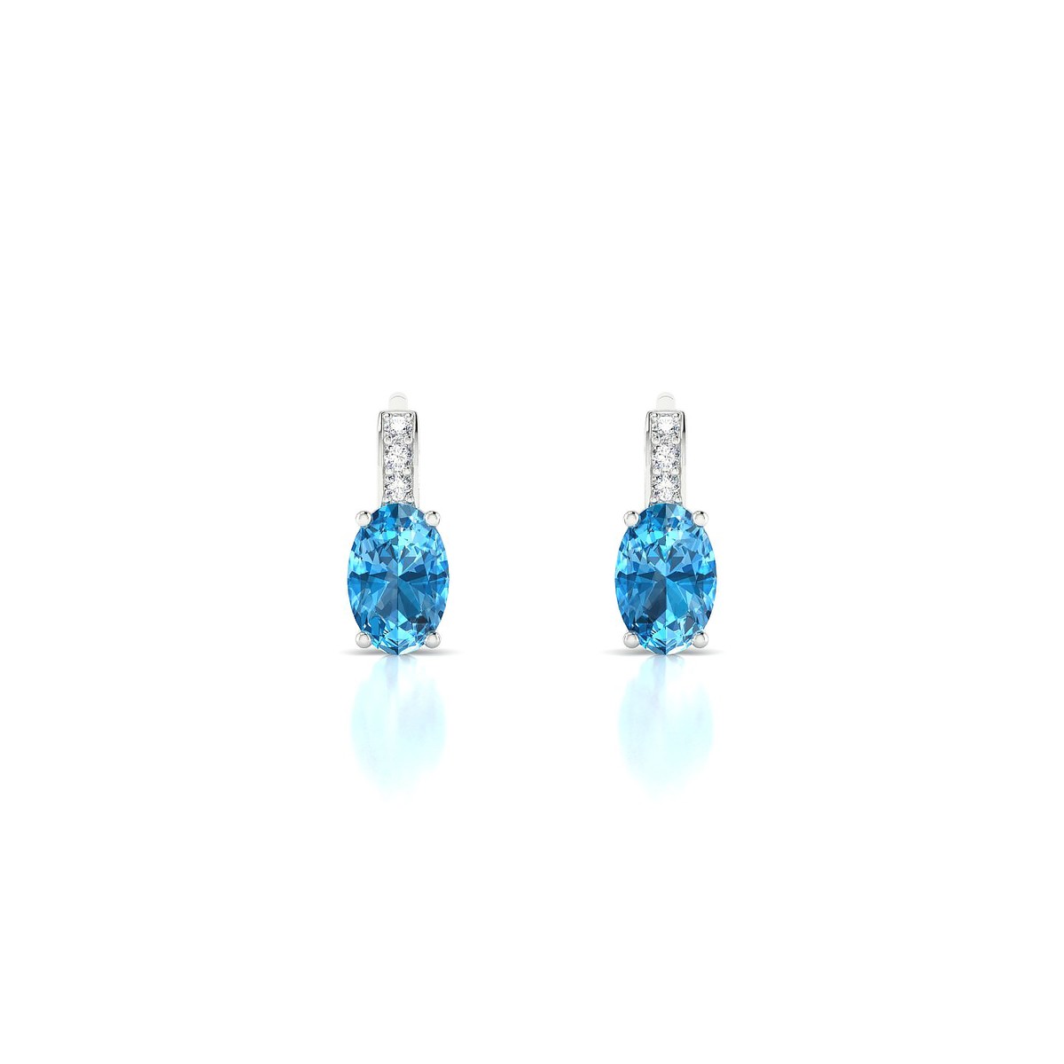 Exquisite | 18k White Gold 6 x 4 mm Oval Topaz Earrings
