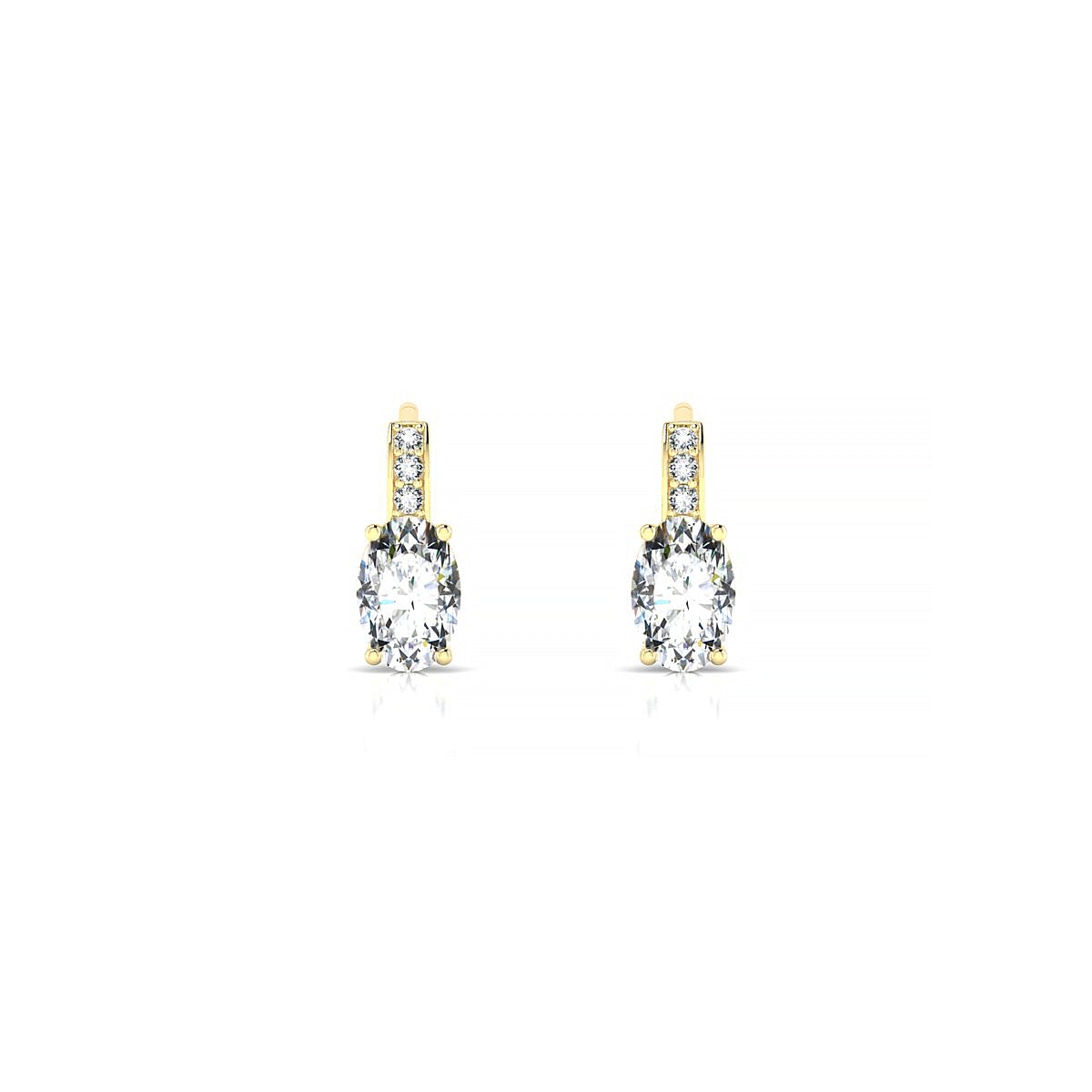 Exquisite | 18k Yellow Gold 6 x 4 mm Oval Diamond Earrings