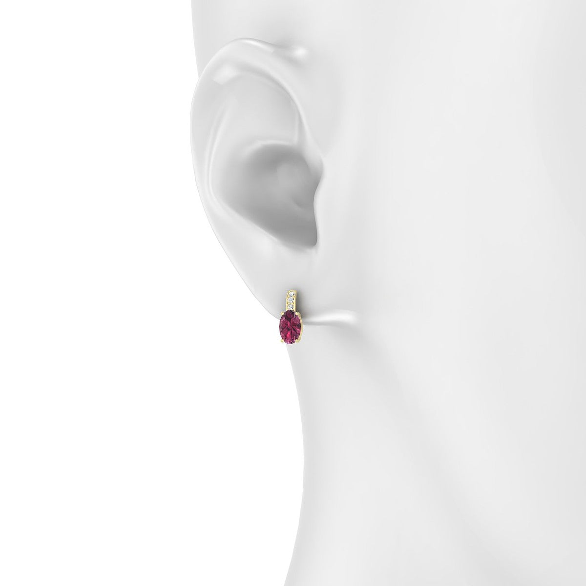 Exquisite | 18k Yellow Gold 6 x 4 mm Oval Rhodolite Earrings