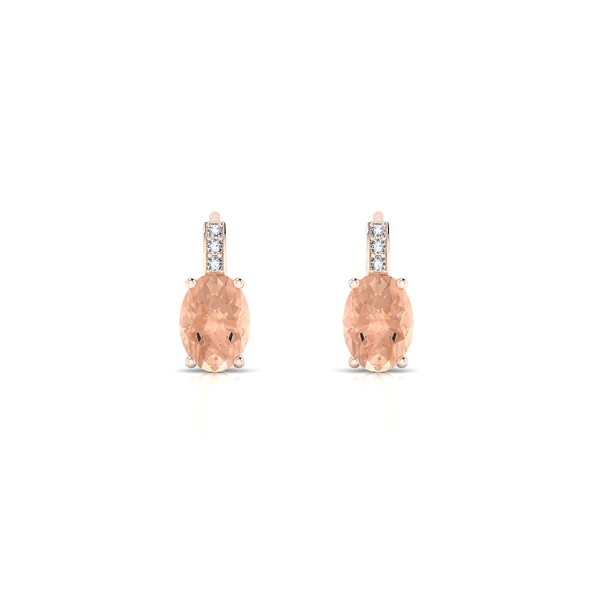 Exquisite | 18k Rose Gold 7 x 5 mm Oval Morganite Earrings