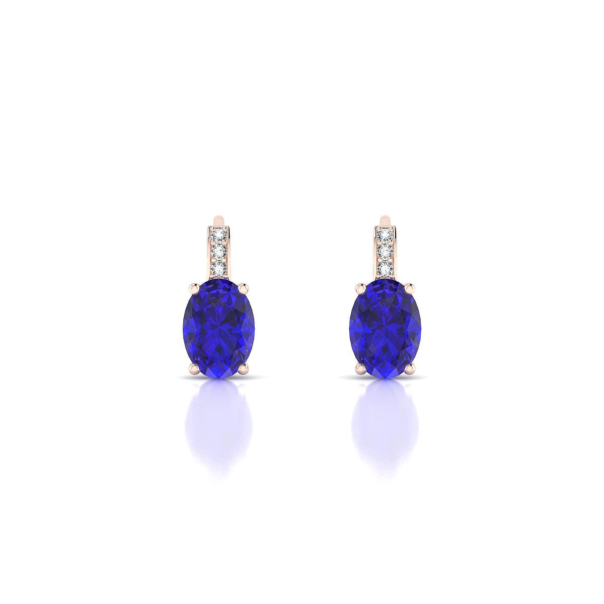 Exquisite | 18k Rose Gold 7 x 5 mm Oval Tanzanite Earrings