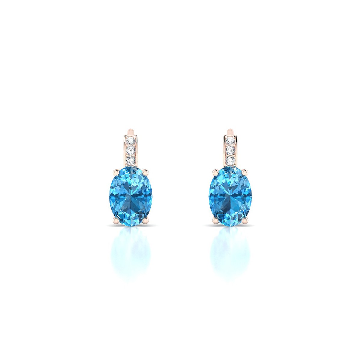 Exquisite | 18k Rose Gold 7 x 5 mm Oval Topaz Earrings