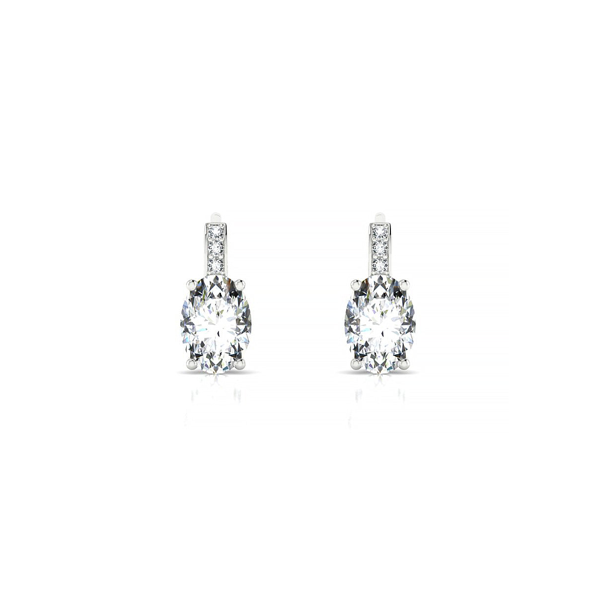 Exquisite | 18k White Gold 7 x 5 mm Oval Diamond Earrings