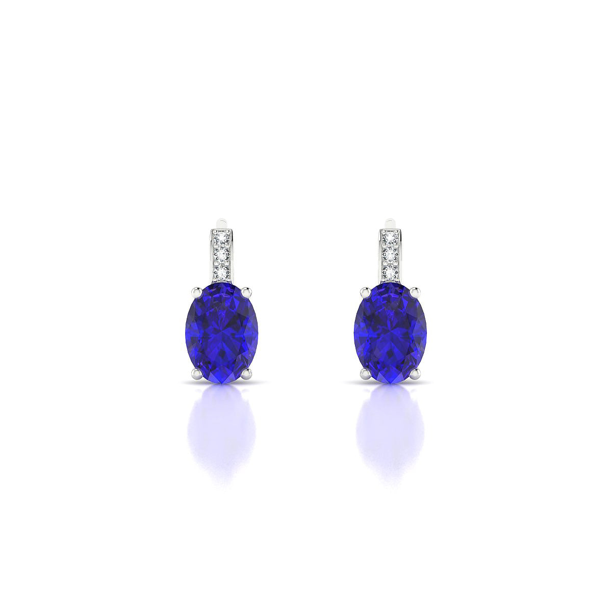 Exquisite | 18k White Gold 7 x 5 mm Oval Tanzanite Earrings