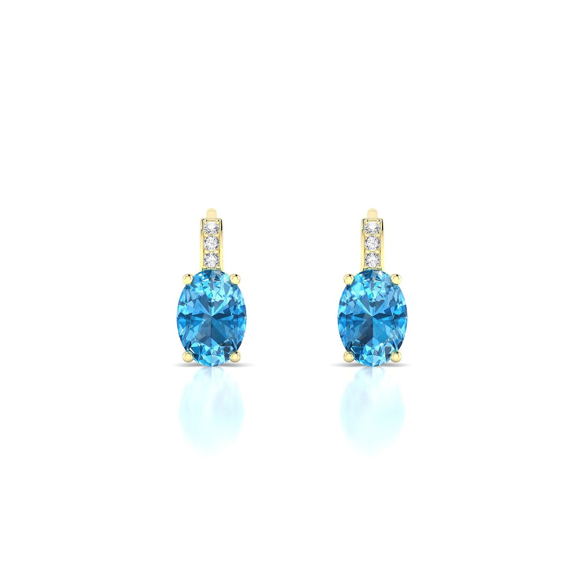 Exquisite | 18k Yellow Gold 7 x 5 mm Oval Topaz Earrings