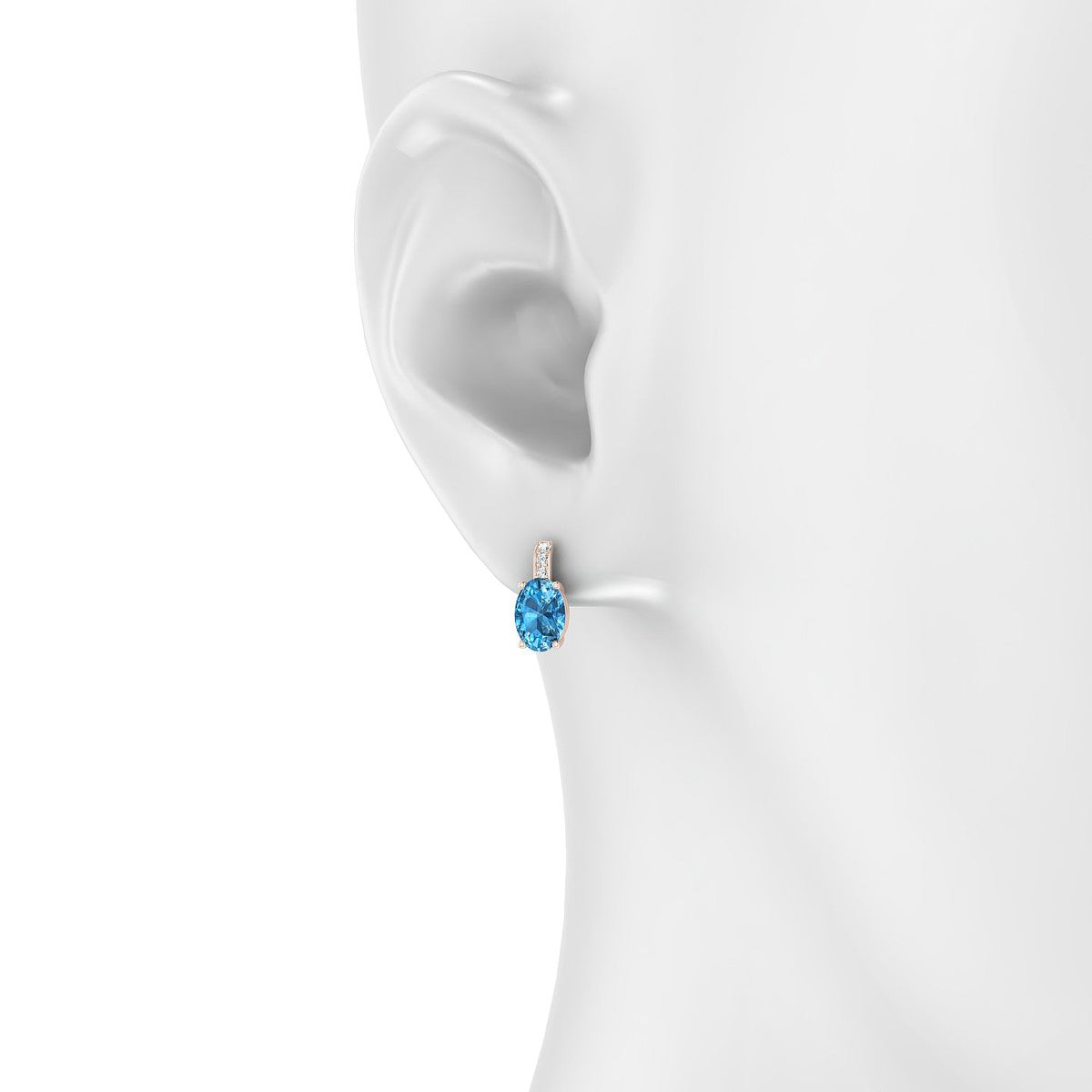 Exquisite | 18k Rose Gold 7 x 5 mm Oval Topaz Earrings