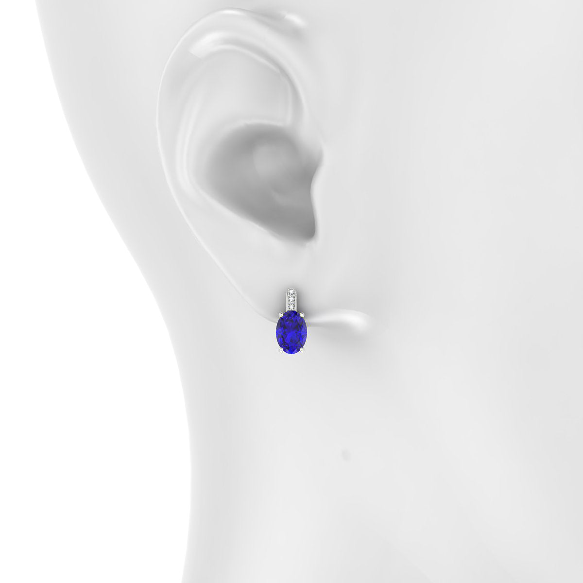 Exquisite | 18k White Gold 7 x 5 mm Oval Tanzanite Earrings