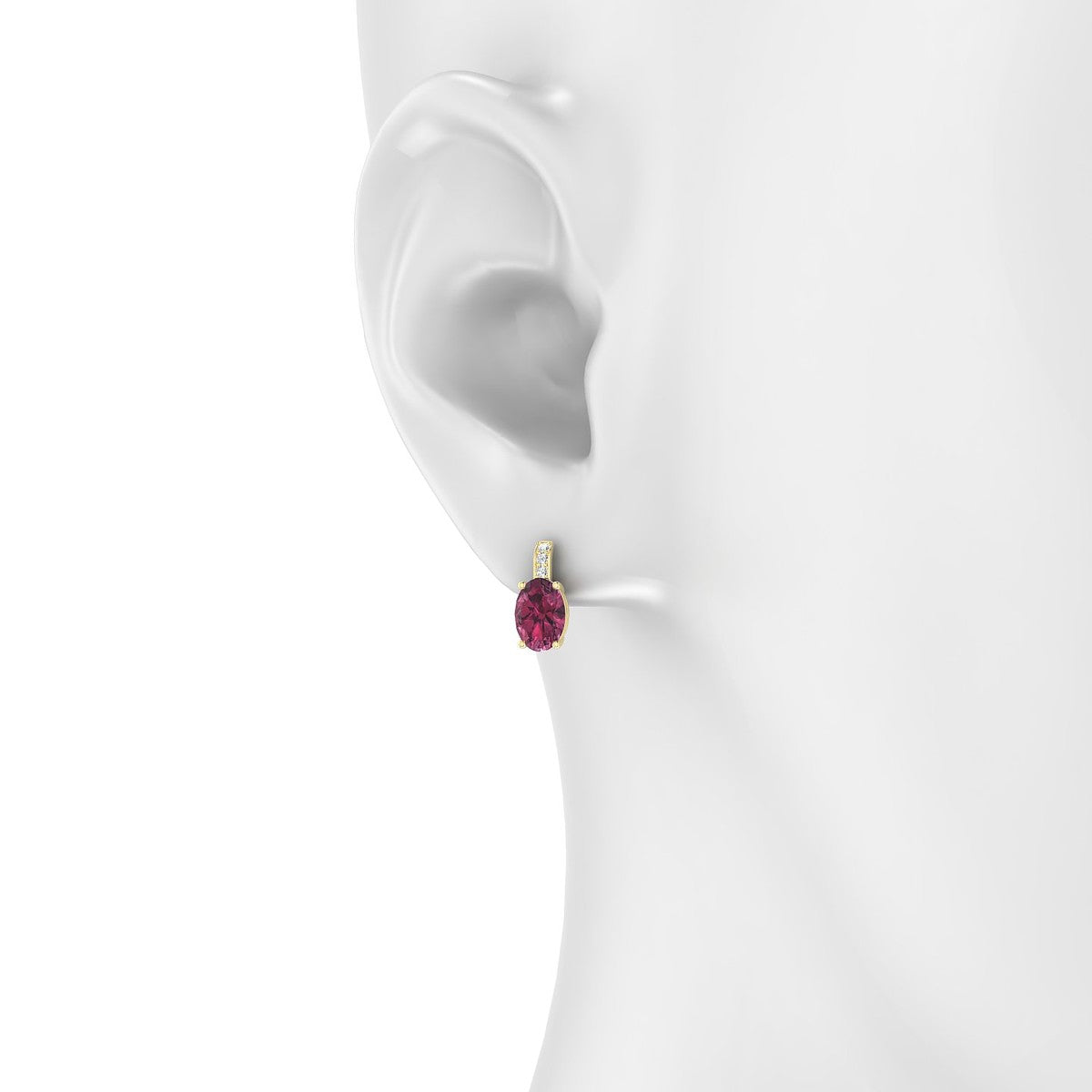 Exquisite | 18k Yellow Gold 7 x 5 mm Oval Rhodolite Earrings