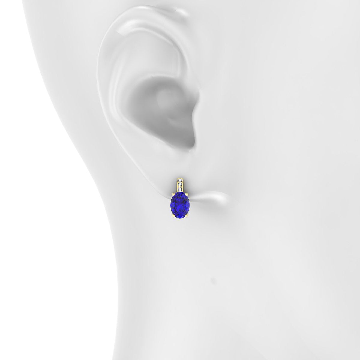 Exquisite | 18k Yellow Gold 7 x 5 mm Oval Tanzanite Earrings