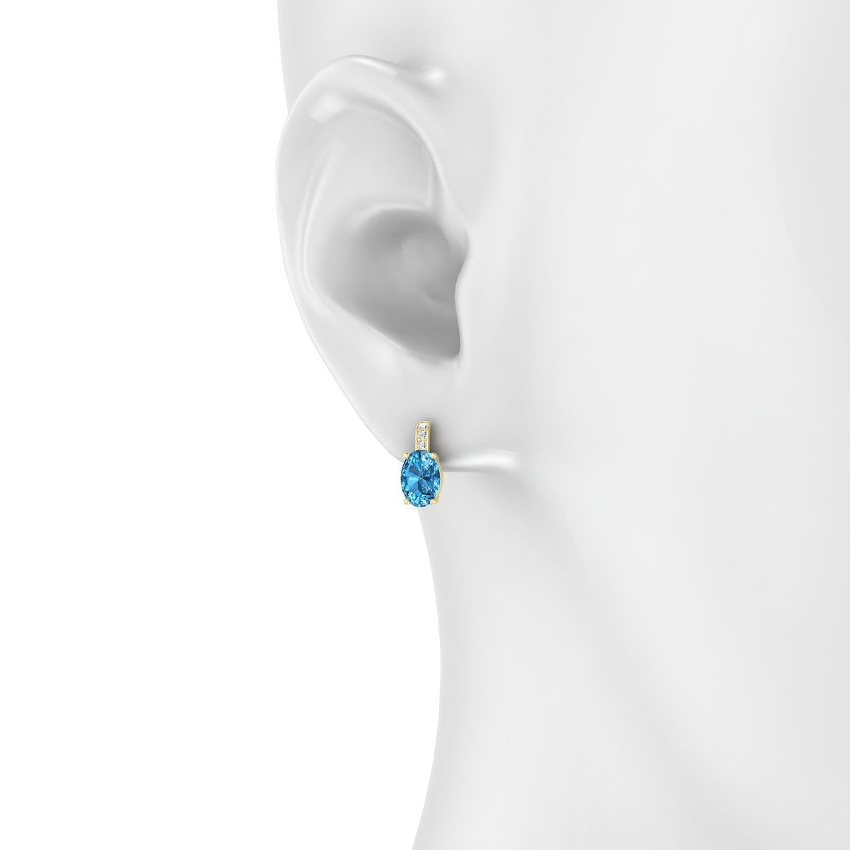 Exquisite | 18k Yellow Gold 7 x 5 mm Oval Topaz Earrings