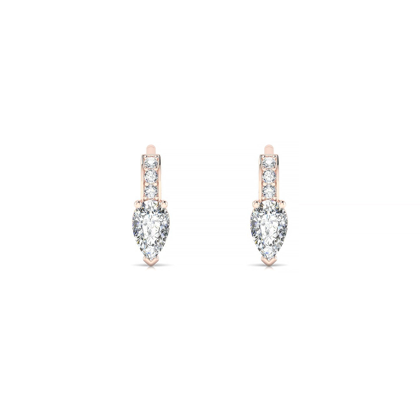Exquisite | 18k Rose Gold 5 x 3 mm Pear Diamond Earrings