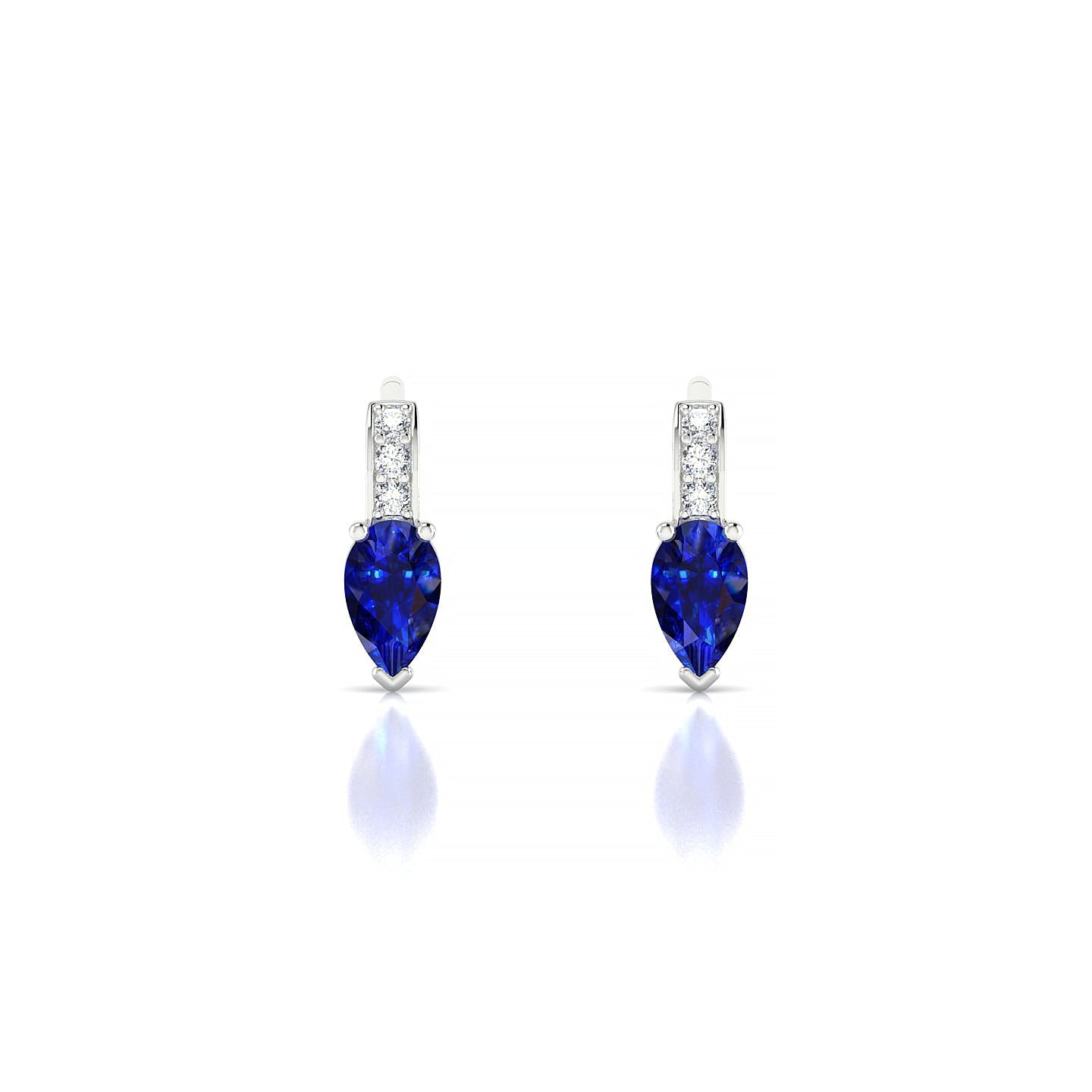 Exquisite | 18k White Gold 5 x 3 mm Pear Sapphire Earrings