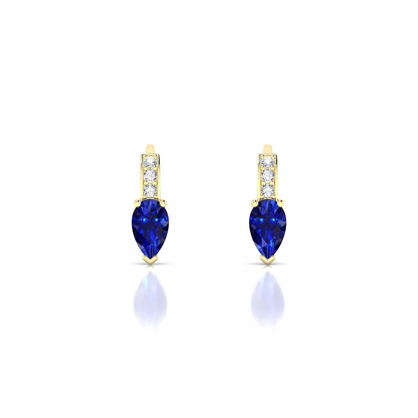 Exquisite | 18k Yellow Gold 5 x 3 mm Pear Sapphire Earrings