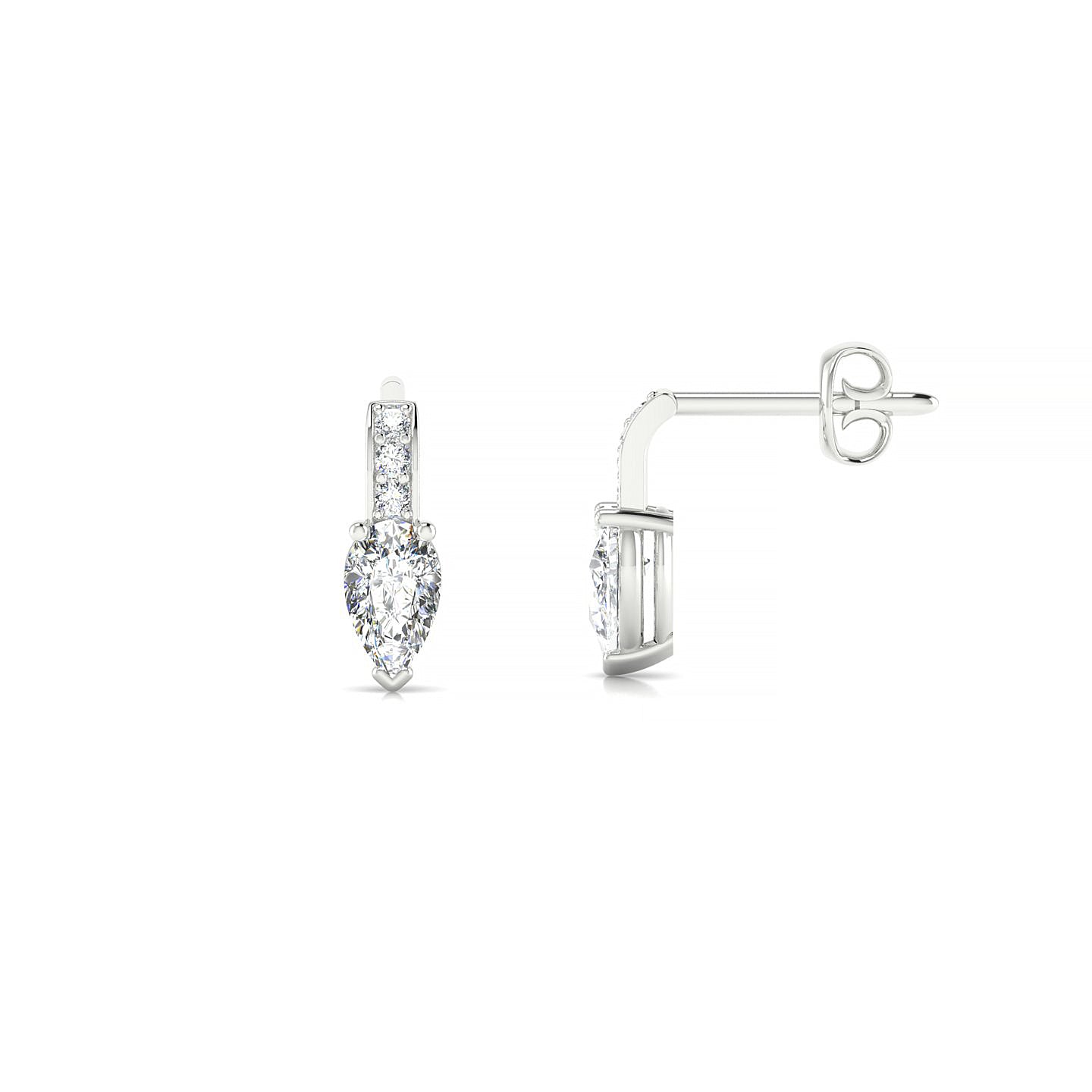 Exquisite | 18k White Gold 5 x 3 mm Pear Diamond Earrings