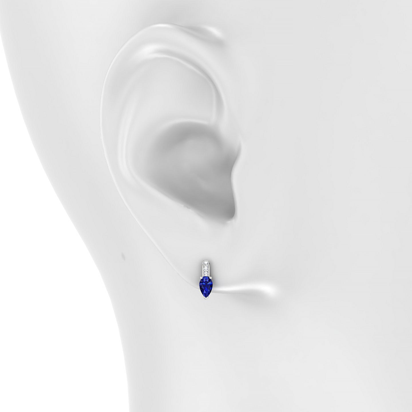 Exquisite | 18k White Gold 5 x 3 mm Pear Sapphire Earrings