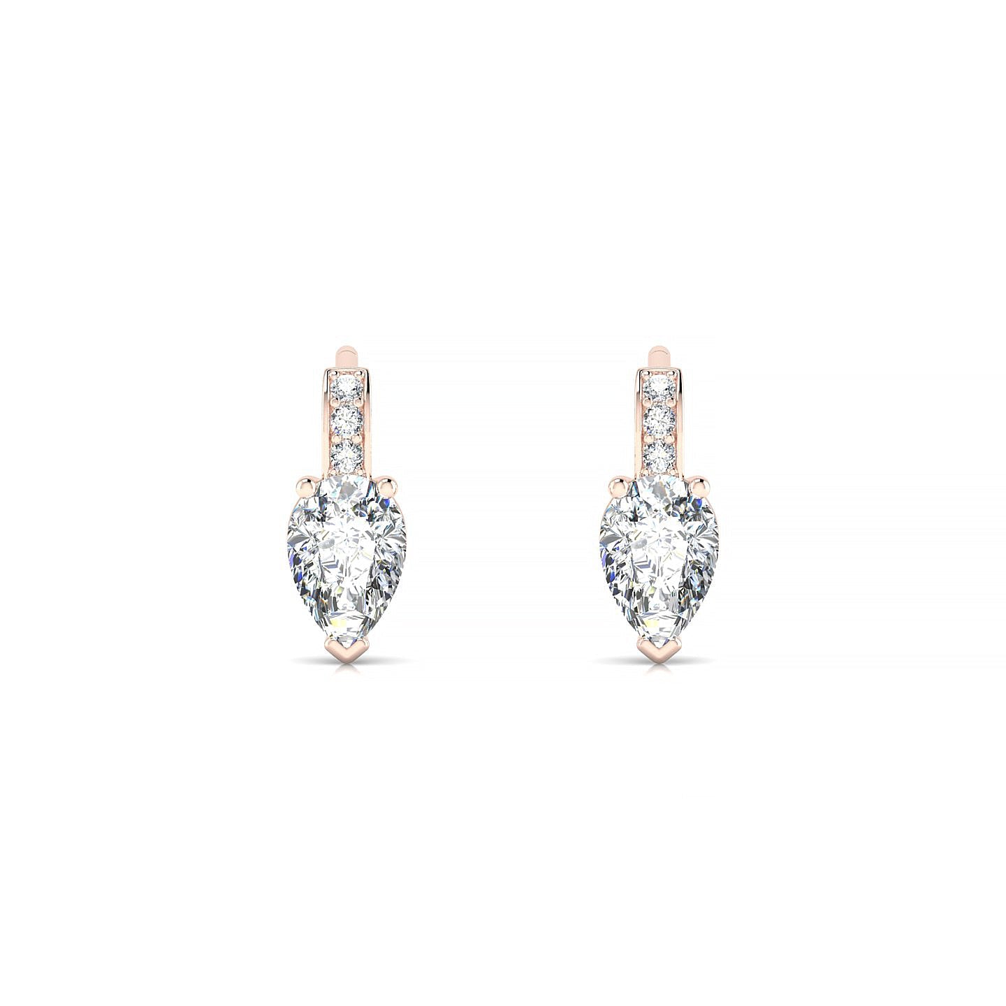 Exquisite | 18k Rose Gold 6 x 4 mm Pear Diamond Earrings