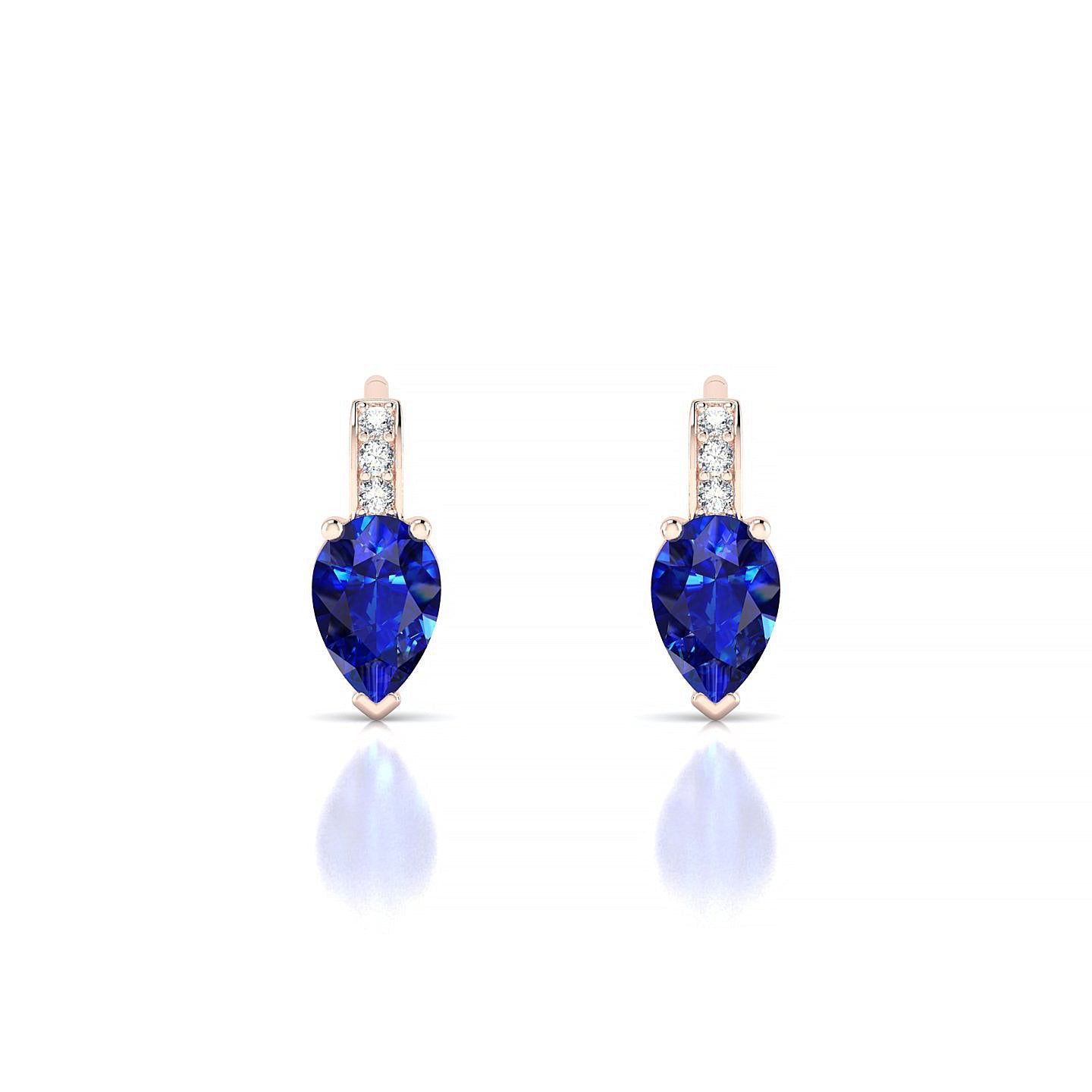 Exquisite | 18k Rose Gold 6 x 4 mm Pear Sapphire Earrings