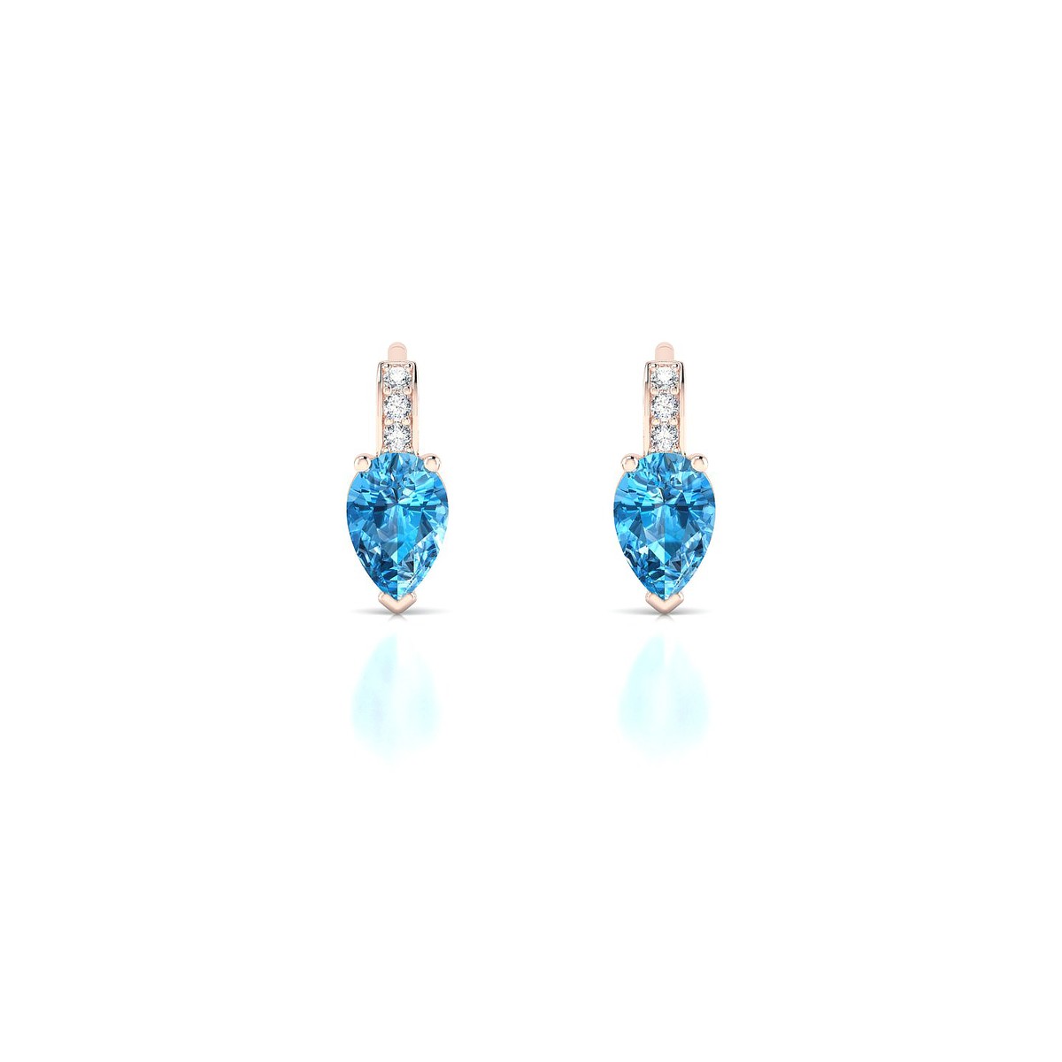 Exquisite | 18k Rose Gold 6 x 4 mm Pear Topaz Earrings