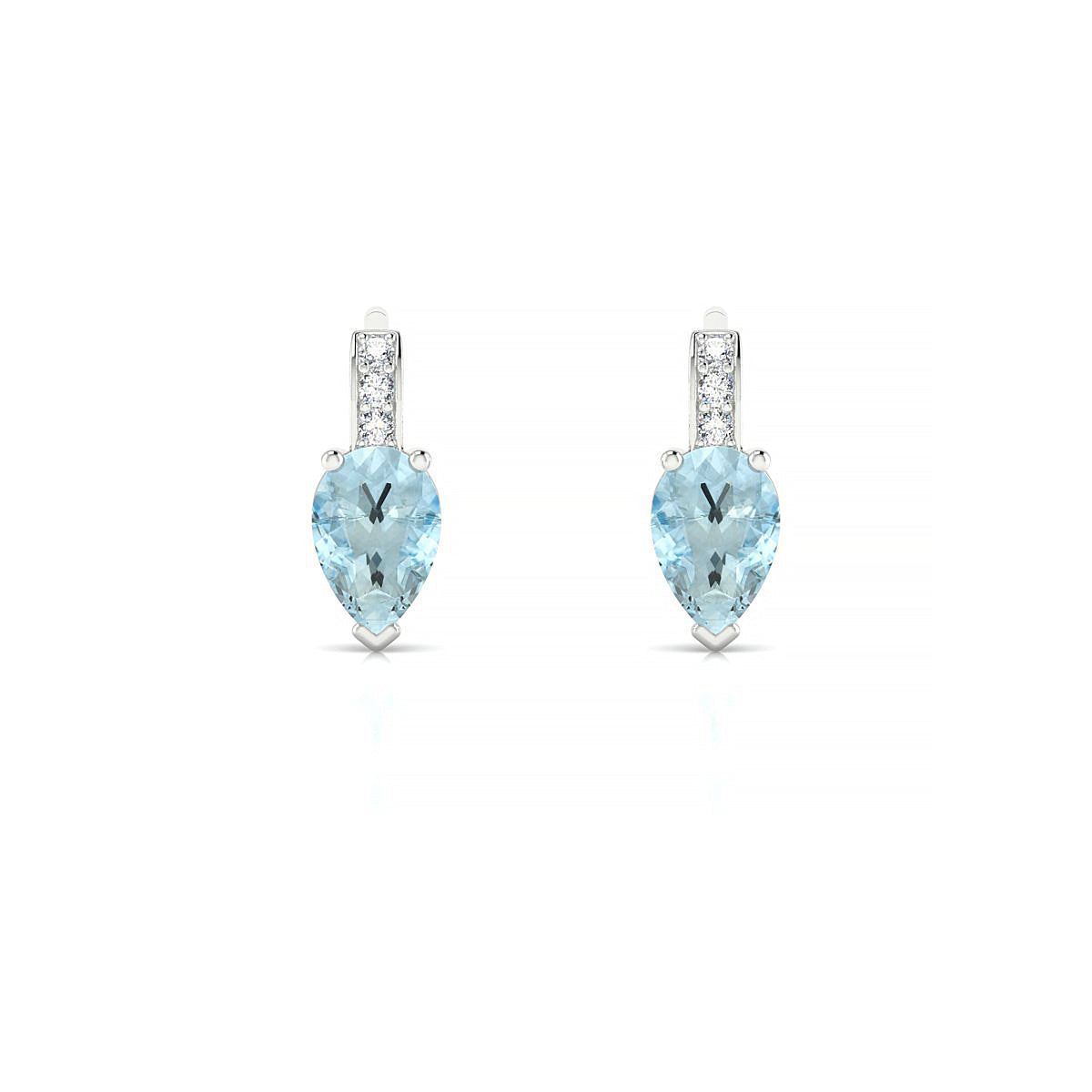 Exquisite | 18k White Gold 6 x 4 mm Pear Aquamarine Earrings