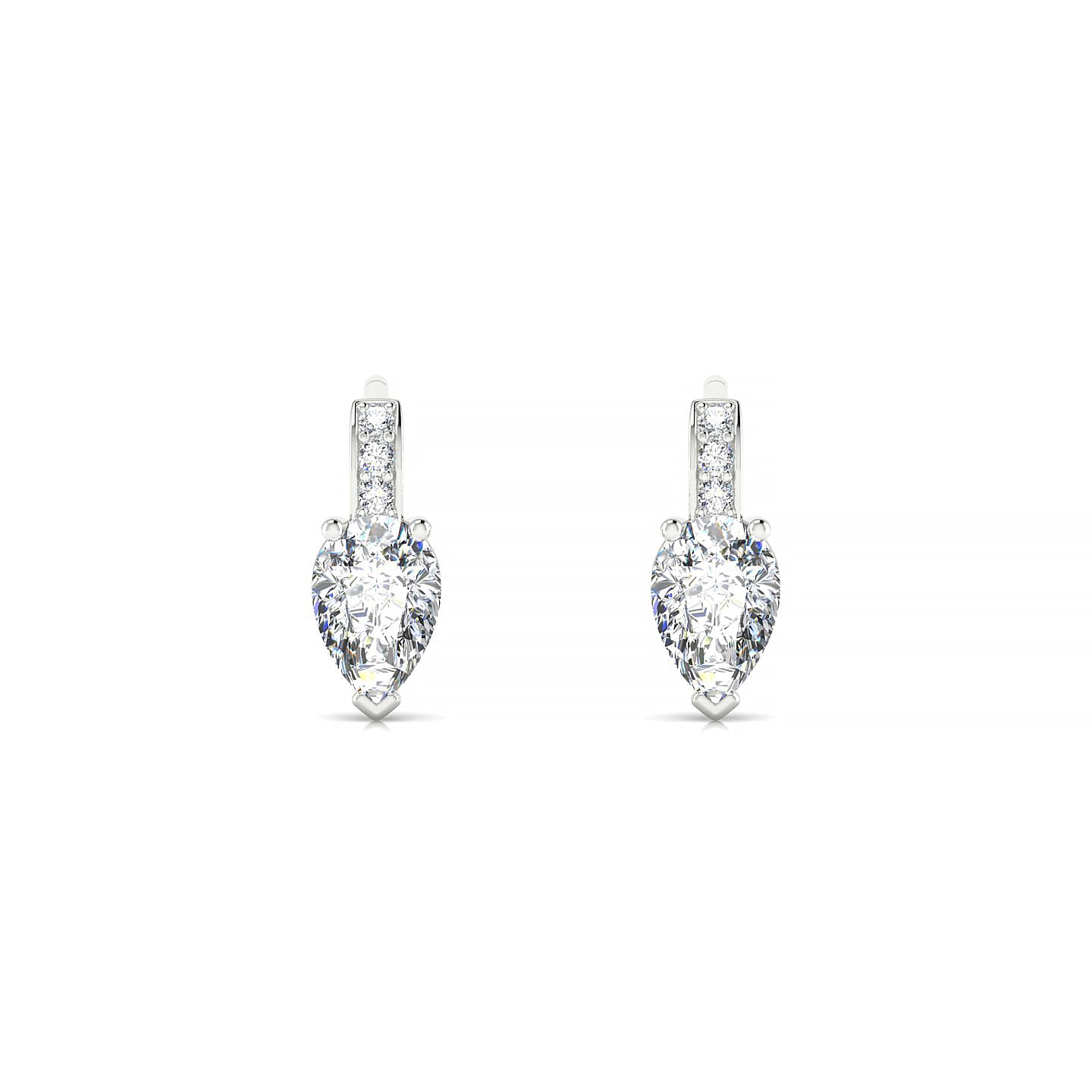 Exquisite | 18k White Gold 6 x 4 mm Pear Diamond Earrings