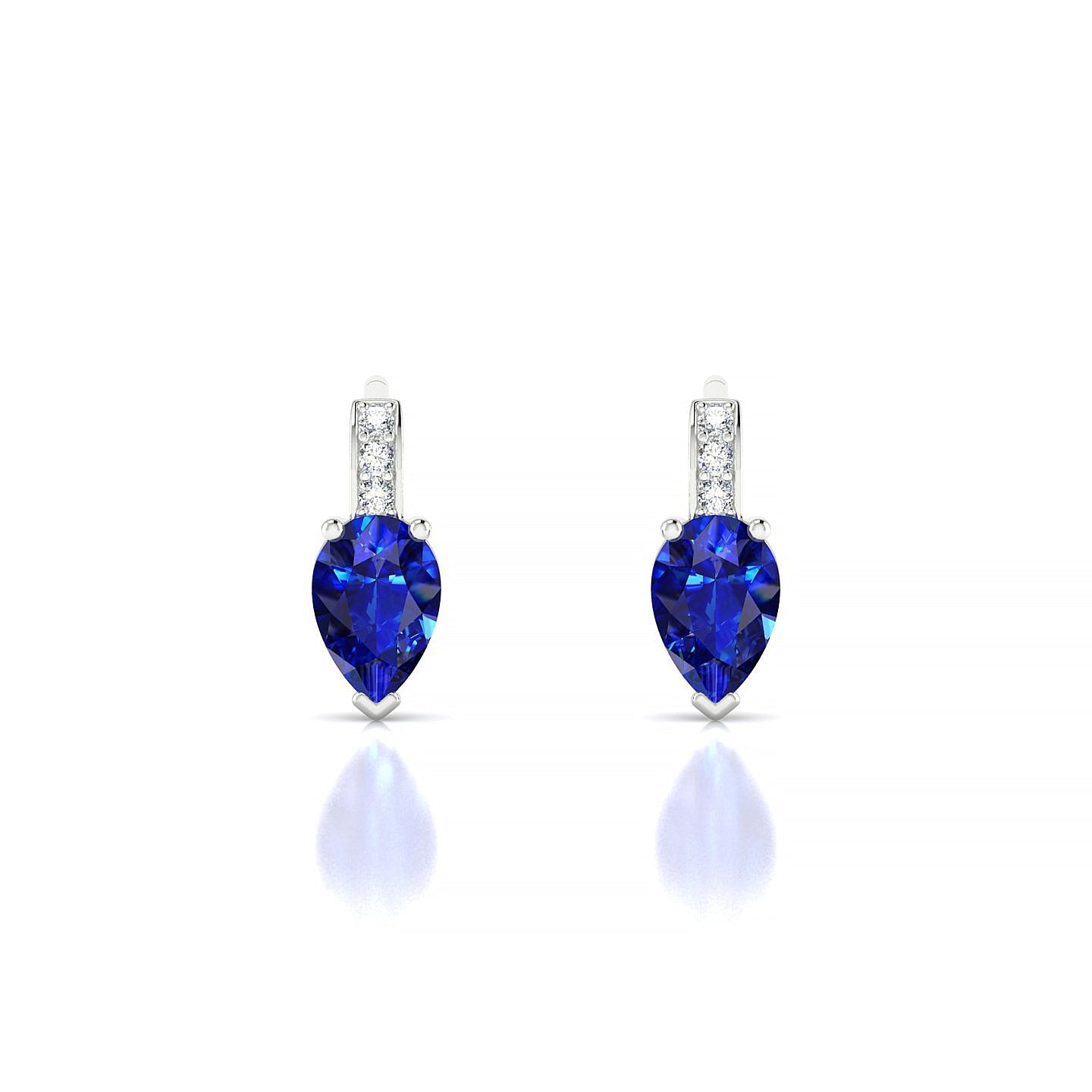 Exquisite | 18k White Gold 6 x 4 mm Pear Sapphire Earrings