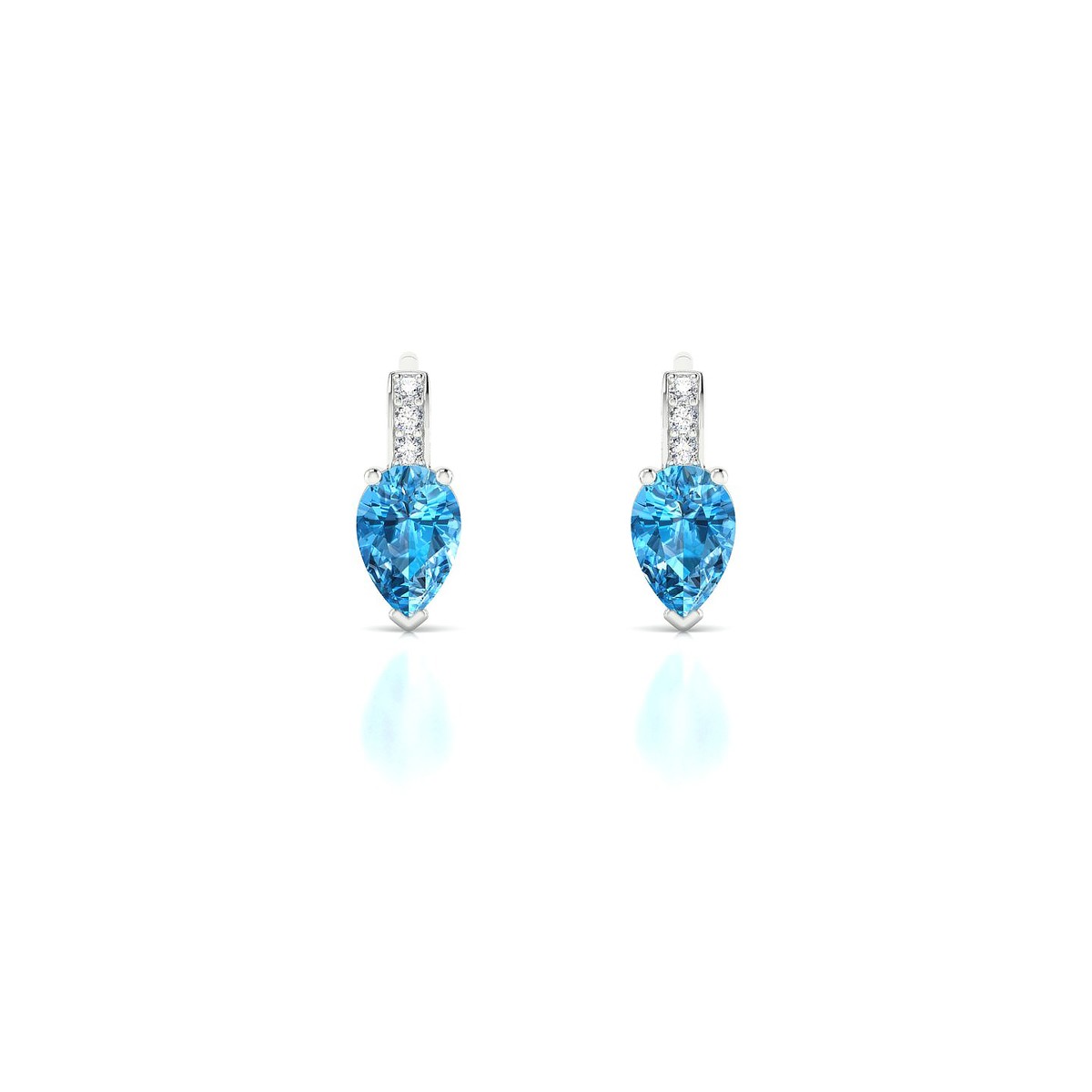 Exquisite | 18k White Gold 6 x 4 mm Pear Topaz Earrings