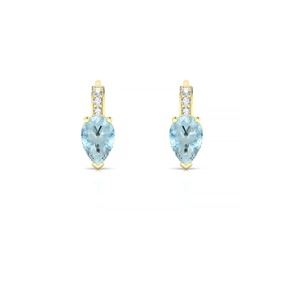 Exquisite | 18k Yellow Gold 6 x 4 mm Pear Aquamarine Earrings