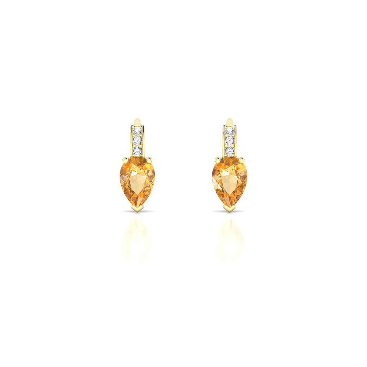 Exquisite | 18k Yellow Gold 6 x 4 mm Pear Citrine Earrings