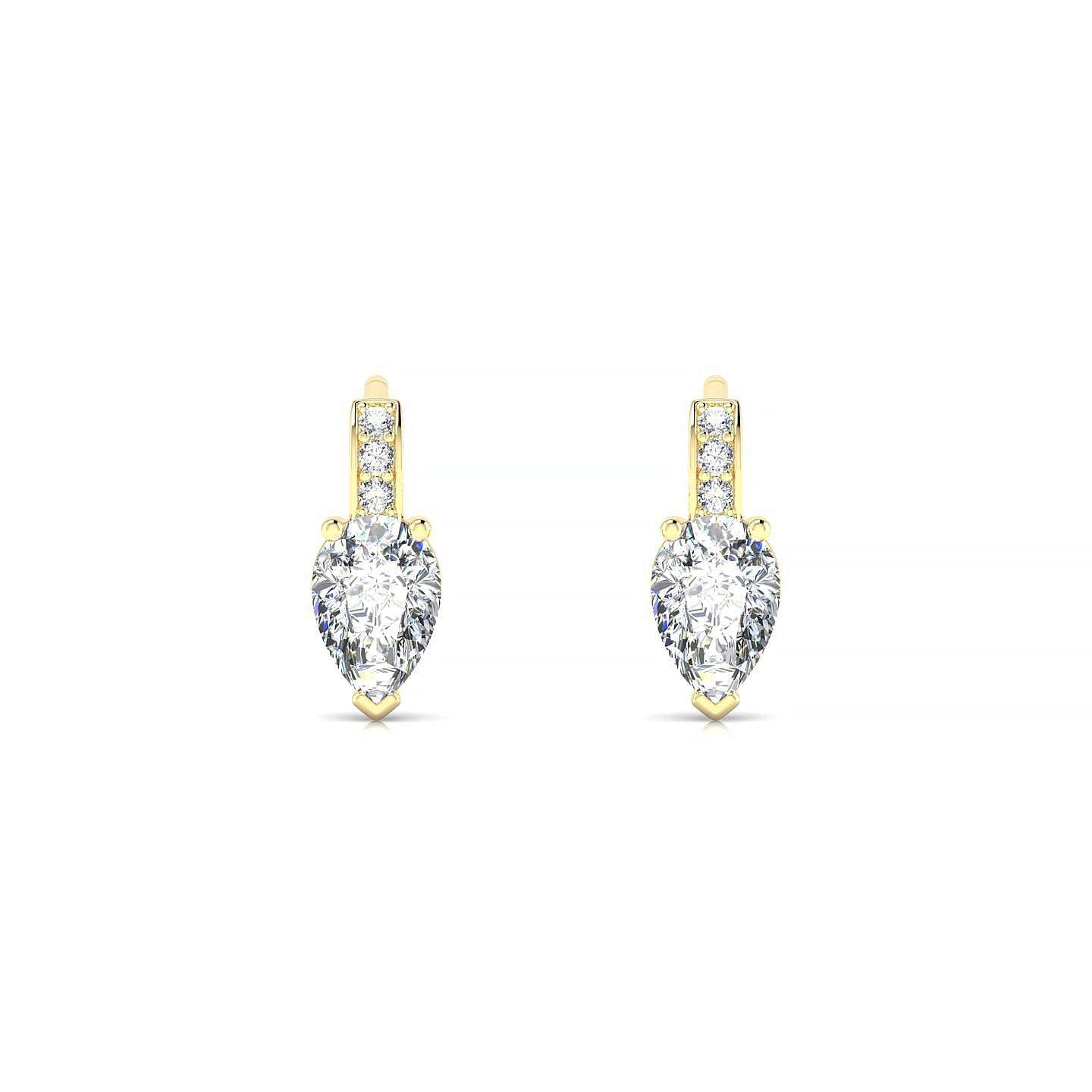 Exquisite | 18k Yellow Gold 6 x 4 mm Pear Diamond Earrings