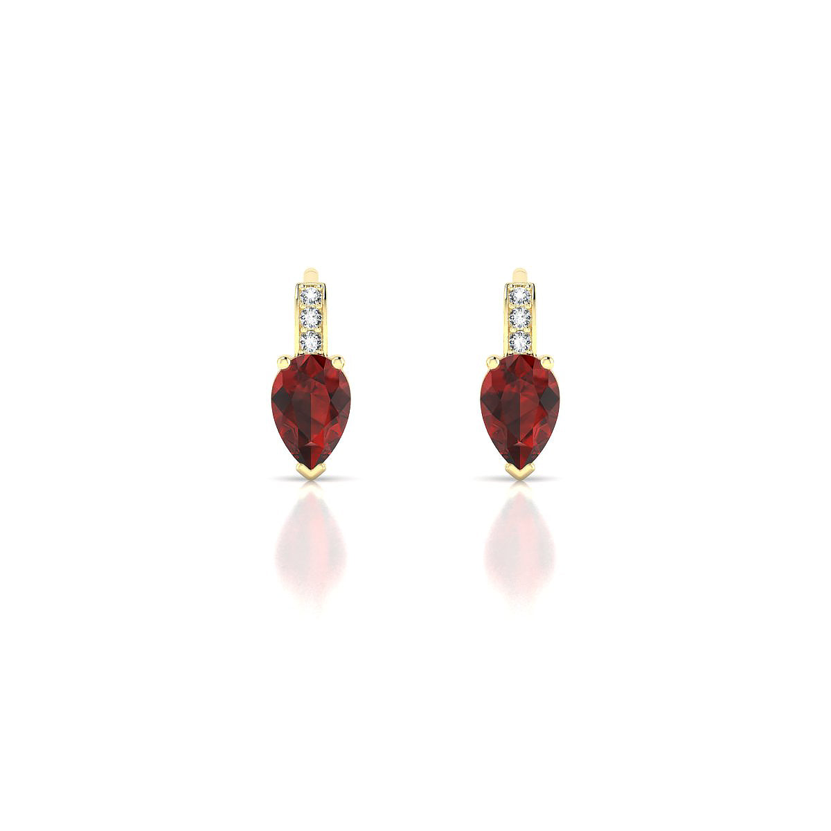 Exquisite | 18k Yellow Gold 6 x 4 mm Pear Garnet Earrings