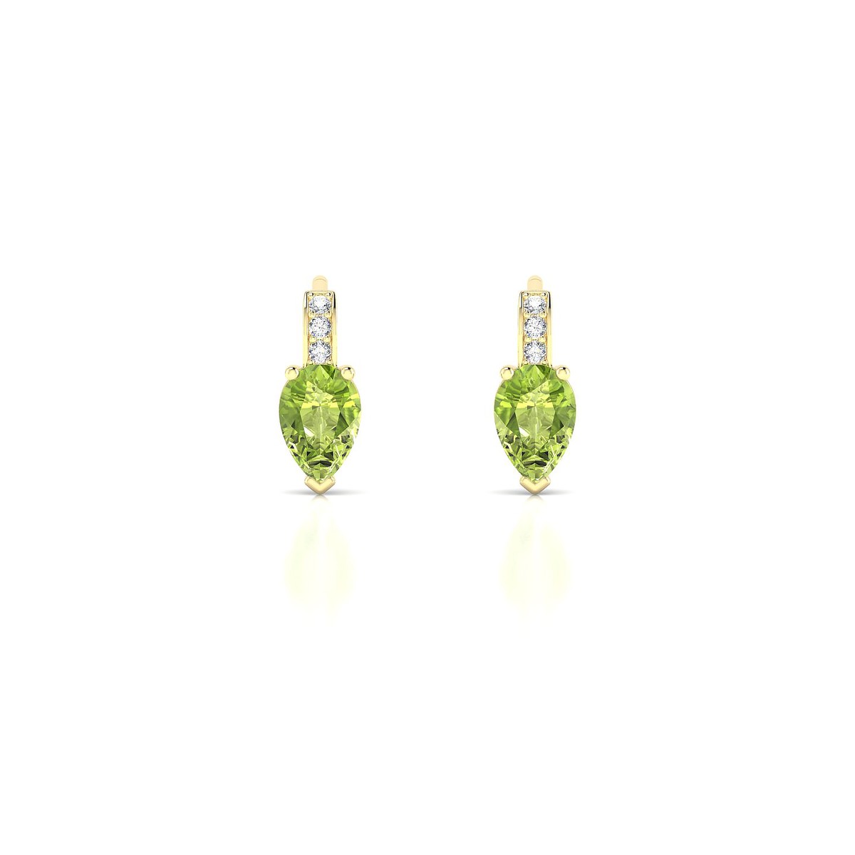 Exquisite | 18k Yellow Gold 6 x 4 mm Pear Peridot Earrings