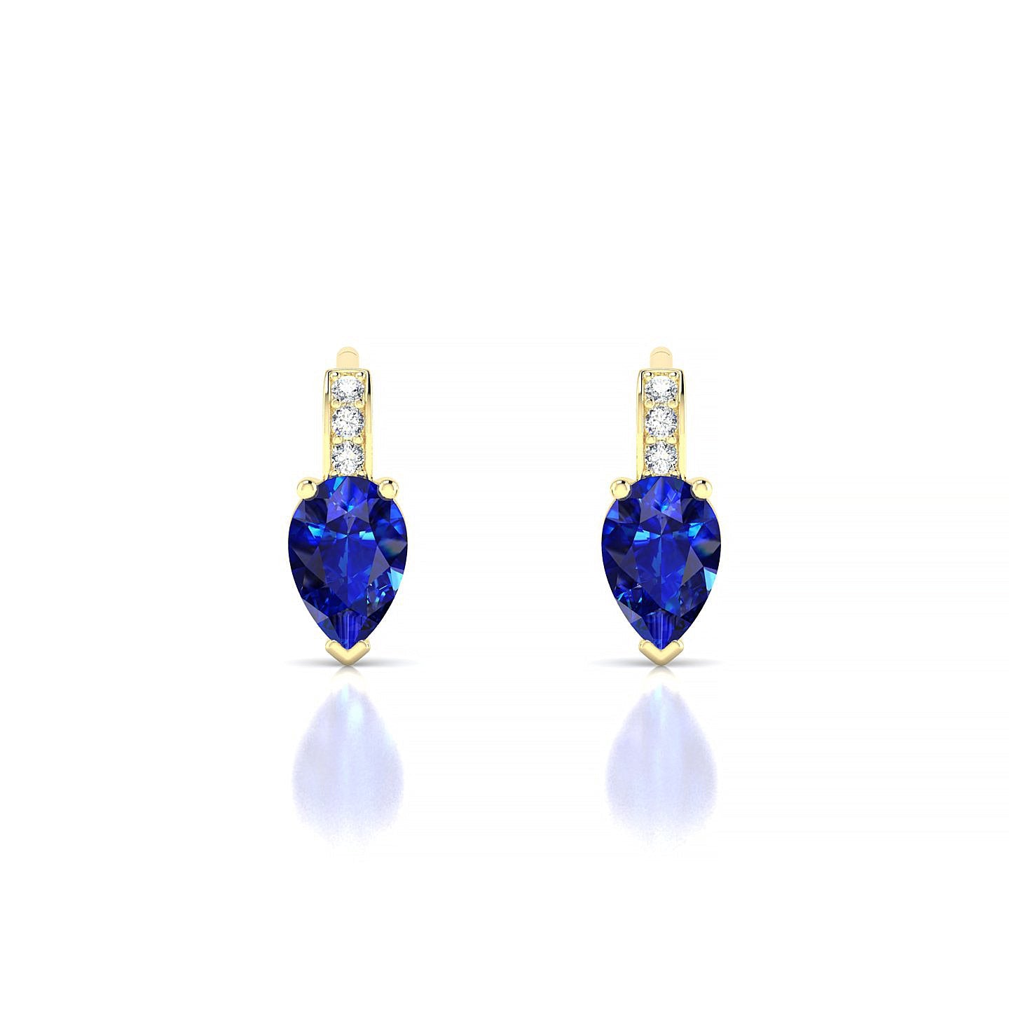 Exquisite | 18k Yellow Gold 6 x 4 mm Pear Sapphire Earrings